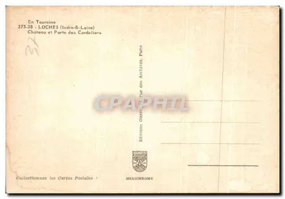 Zamek i Brama Cordeliers — Loches (Indre-et-Loire) — Wydawnictwo Grégoire des Archives, Paryż — Rewers