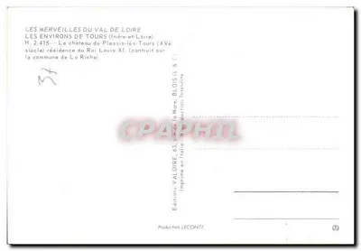 Zamek Plessis-lès-Tours — rezydencja króla Ludwika XI — wiek XV — Wydawnictwo Valoire — Rewers
