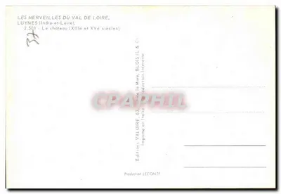 Zamek Luynes — Indre-et-Loire — Wydawnictwo Valoire — Rewers