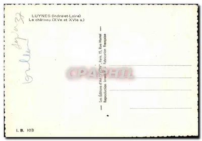 Luynes (Indre-et-Loire) — Zamek (XVe i XVIe w.) — Wydawnictwo Sztuki 'WON', Paryż — Rewers