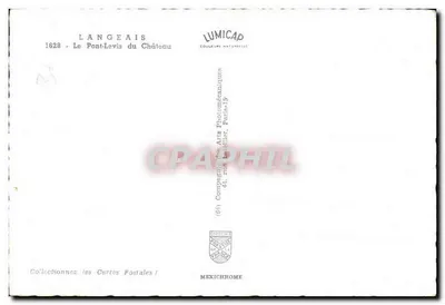 Langeais — O Pont-Levis do Castelo — Editor LUMICAP — Verso