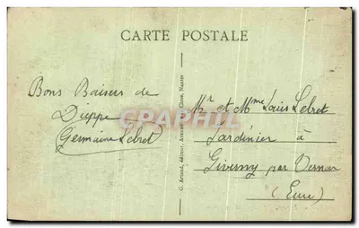 Dieppe - De Strand en de Kabinas — G. Arnaud, n° 163 — Achterkant