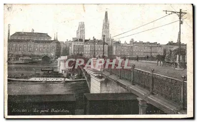 Bilhete postal antigo Rouen O Ponte Boieldieu