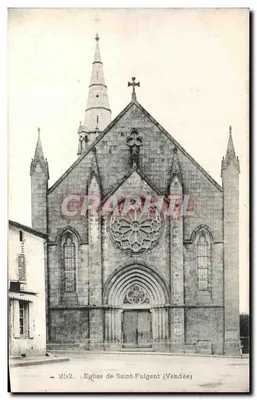 Igreja de Saint-Fulgent (Vendée) — vista da fachada — J. P. Bonnet Montagne, n° 262