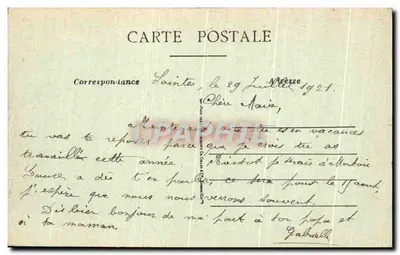 Saintes — Zamek Ramet — Pap. J. Prévost, wyd. Saintes — Rewers