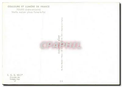 Casa antiga praça Foire-le-Roi — Tours (Indre-et-Loire) — Éditions d'Art Draenger, Paris — Verso