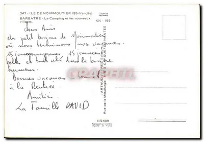 Barbatre — Obozowisko i nowe osiedla — Wydawnictwo Artaud-Frères, XN-155 — Rewers