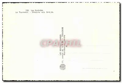 El Tourmalet — Descenso hacia Barbès — Ediciones Narbo — Reverso
