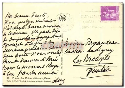 Mosteiro dos Monjes de Amay s/Meuse — Visita de Paulo o Eremita a Santo Antônio o Grande — No deserto — Verso
