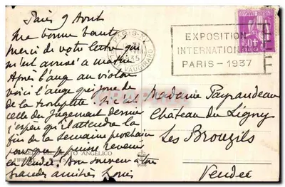 Bilhete postal antigo Angelico Firenze — Verso