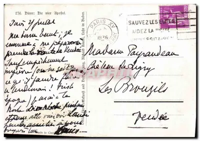 Os Quatro Evangelistas — Dürer, edição de 1936 — editor Cernay — Verso
