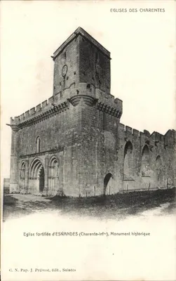 Igreja fortificada de ESNANDES (Charente-Infré) — Monumento histórico — J. Prévost, editor, Saintes