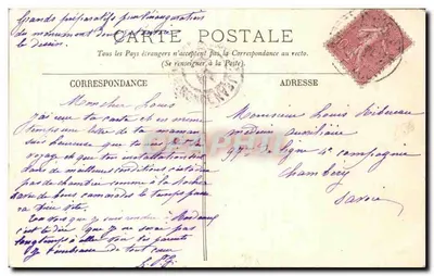 Bordeaux — Pomnik Gambetta — LL. nr 162 — Rewers