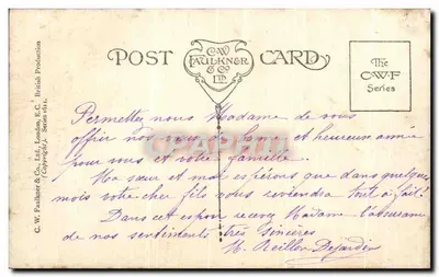 Paisagem pastoral com pastor — C.W. Faulkner & Co. Ltd. — Série CWF — Verso