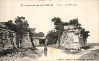 Velha fortaleza de BROUAGE — Porta real do século XVII — R. Bergevin, editor, 66, Rue des Merciers, La Rochelle