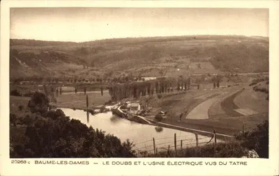 Baume-les-Dames — Le Doubs et l'usine électrique vus du Tatre — édition Braun & Cie, Dornach