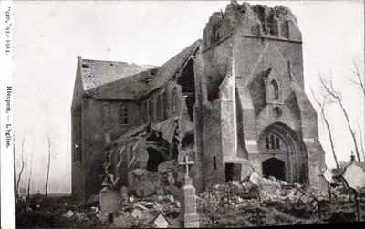 Nienport — Kościół — zniszczony w 1914
