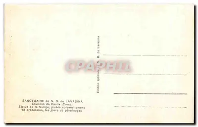 Santuário de N.S. de Lavasina — Córsega — Arredores de Bastia — Verso
