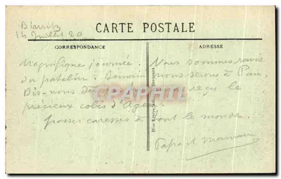 Diarritz (Côte Basque) — Vista geral da Grande Plage e o Casino Municipal — BR-1205 — Verso