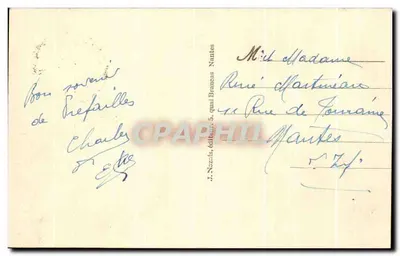 Préfailles - Os Rochos de Larjaghan e as Villas « Les Brisants », « La Crevette », « Luce-Huguelle », « Roche-Morice » e os « Goëlands » — J. Nezzis, editor, Nantes — Verso