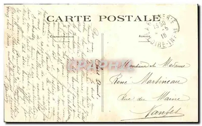 La Bernerie (L.-Inf.) — Rochers de la Rinais w czasie burzy — Wydawca nieznany, numer serii nie widoczny — Rewers