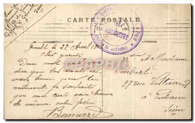 Place Saint-André w Grenoble, Kościół i Sądowy Pałac — E.R. — Rewers