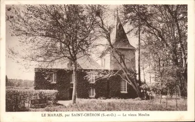 Bilhete postal antigo St Cheron Le Marais Par Le Vieux Moulin