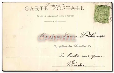 Bilhete postal antigo Castelo de Horsiac — Verso