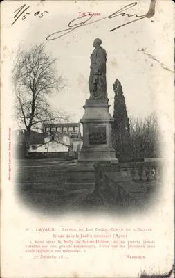 Lavaur — Estátua de Las Cazes, Conde do Império — Fototipia Labouche frères, Toulouse
