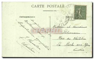 Surgères — La Gère — Vista dos Mercadores — R. Degravin, Editor, La Rochelle — Verso