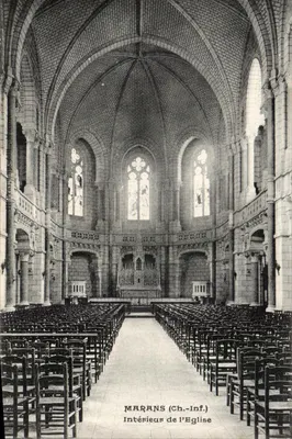 Marans (Ch.-Inf.) — Interior da Igreja — Carta postal