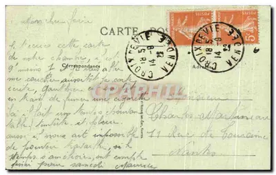 Nocny widok na zamek Vendeuvre — statek żaglowy — nieznany wydawca — Rewers