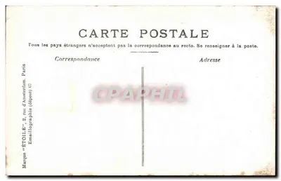 Nantes - A Place de la Bourse & o Monument do Coronel de Villebois-Mareuil — Editor Étoile, Paris — Verso