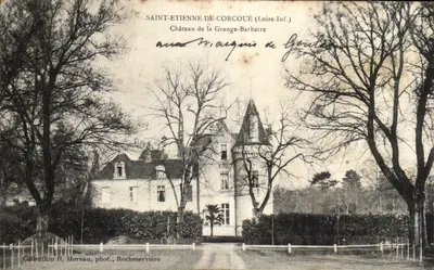Bilhete postal antigo Saint Etienne De Corcoue Castelo da Grange Barbatre