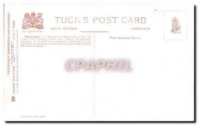 Cottages w Thurlestone, Devon — rysunek W. A. Wette — Tuck's Post Card — Rewers