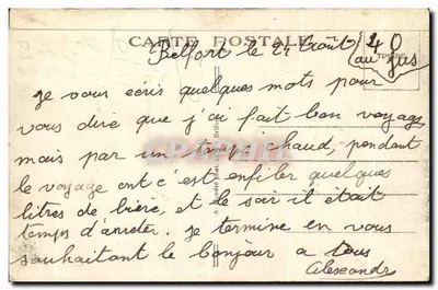 Belfort (Territoire) — Le Lion (Longueur : 22 mètres ; hauteur : 11 mètres) — Œuvre de Bartholdi. — Verso