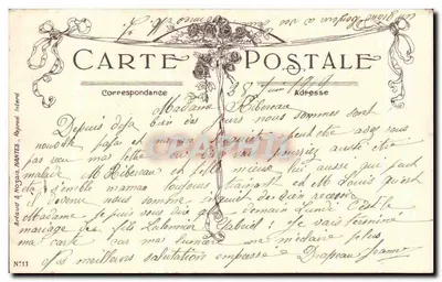 Bon Souvenir — Carnações e fita — Arlaud & Nozais, NANTES, N°11 — Verso
