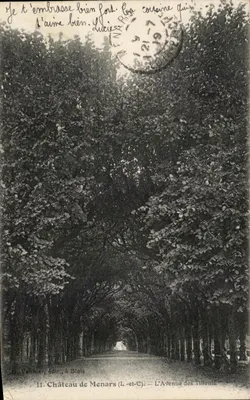Castelo de Menars (L.-et-C.) — A Avenida dos Tilos — G. Vannier, editor, em Blois