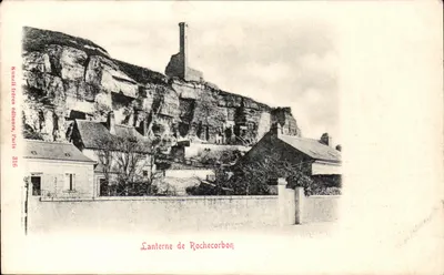 Lanterna de Rochecorbon — vista da falésia e das habitações — Kunzali Frères editores, Paris, n° 316