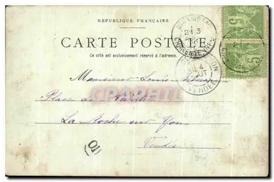 Bilhete postal antigo La Gore por Mirambeau — Verso