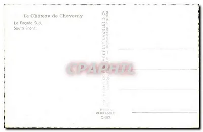 Zamek Cheverny — Façada Południowa — Wydawca Estel, nr 2482 — Rewers