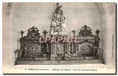 Missillac (Loire-Inf.) — Interior da Igreja — Altar da Igreja Antiga — Coleção F. Chappeu, Nantes