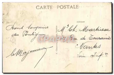 Le Pouliguen (Loire-Inf.) — Vue de la Plage, prise de la Jetée — F. Chapeau, Nantes — Reverso