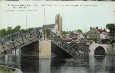 Beaumont-sur-Oise — Pont destruído pelo Génio Francês — J. Courcier, 8, rue Simon-le-Franc, Paris