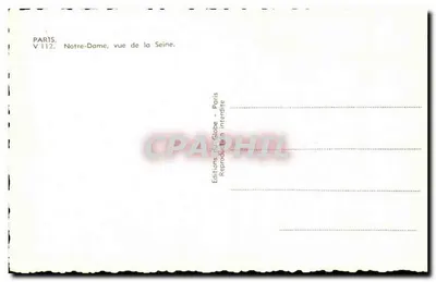 Notre-Dame de Paris — vista da Seine — Edições do Globo, n° V112 — Verso