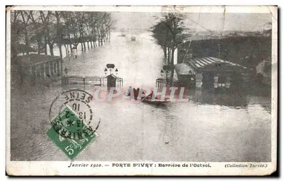 CPA Porte D'Ivry Barriere de l'Octroi Janvier 1910