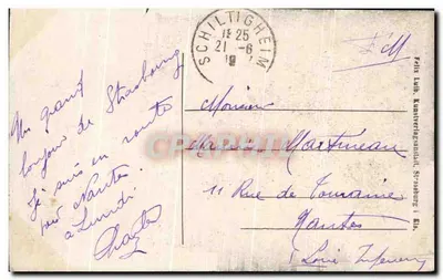Strasburg — Katedra widziana z południa — wydawca Felix Luth, Strasburg — Rewers