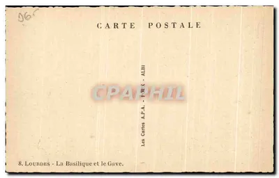 Lourdes — Bazylika i Gave — Karty A.P.A. - FOUEX - ALBI — Rewers