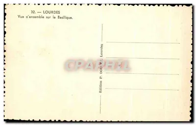 Lourdes — Vista geral da Basílica — Edição P. Douhet, Lourdes — Verso