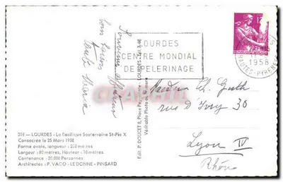Lourdes — Basílica Subterrânea São Pio X — Edlux — Verso